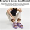 imageCoach Womens Denim Quilted Sculpted C Double Band Sandal FlatIris