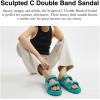 imageCoach Womens Denim Quilted Sculpted C Double Band Sandal FlatIvy