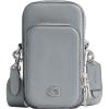 imageCoach Mens Phone Crossbody Bag in Crossgrain LeatherGrey  Blue
