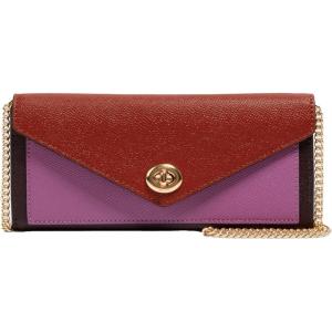 imageCoach Colorblock Leather Envelope Wallet w Chain and Turnlock
