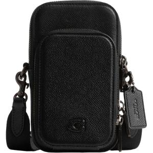 imageCoach Mens Phone Crossbody Bag in Crossgrain LeatherBlack