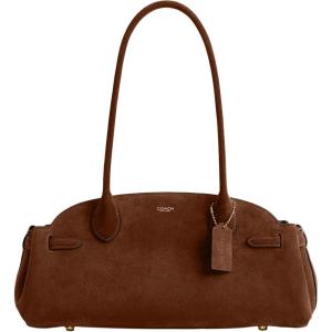 imageCoach Womens Suede Empire Carryall 34 ToteB4Warm Brown