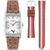 imageCOACH Reese Womens 2H Quartz Watch  24 mm Rectangle Stainless Steel Case  Calfskin Strap  Stylish Fashion Accessory Gift for Her
