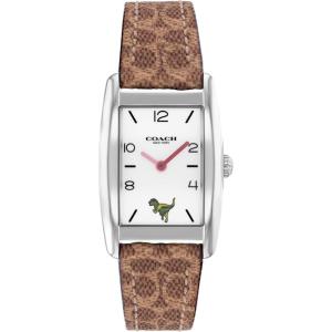 imageCOACH Reese Womens 2H Quartz Watch  24 mm Rectangle Stainless Steel Case  Calfskin Strap  Stylish Fashion Accessory Gift for Her