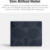 imageCoach Mens Slim Billfold Wallet in Maxi Signature Canvas DenimDeep Blue One Size