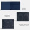 imageCoach Mens Slim Billfold Wallet in Maxi Signature Canvas DenimDeep Blue One Size