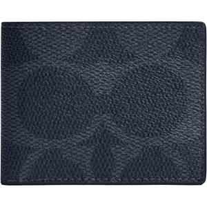 imageCoach Mens Slim Billfold Wallet in Maxi Signature Canvas DenimDeep Blue One Size