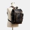 imageCoach Mens Hitch Backpack in Loved Leather BlackLight Tan MediumBlackLight Tan