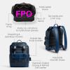 imageCoach Mens League Flap Backpack in Mixed Signature Canvas DenimDeep Blue Medium