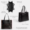 imageCoach Relay Tote Bag 34 in Loved Leather BlackLight Tan