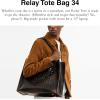imageCoach Relay Tote Bag 34 in Loved Leather BlackLight Tan