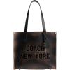 imageCoach Relay Tote in Loved Leather BlackLight Tan