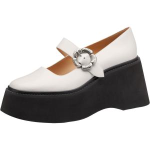 imageCoach Womens Tea Rose Platform Mary Janes LoaferChalk