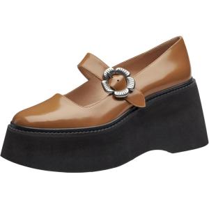 imageCoach Womens Tea Rose Platform Mary Janes LoaferHoney Brown