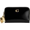 imageCoach Womens Essential Small Zip Around Wallet in Spazzolato Leather with Charm B4Black One Size