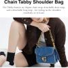 imageCoach Soft Grain Chain Tabby Shoulder BagB4Deep Blue