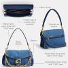 imageCoach Soft Grain Chain Tabby Shoulder BagB4Deep Blue