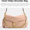 imageCoach Soft Grain Chain Tabby Shoulder BagCream