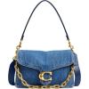 imageCoach Soft Grain Chain Tabby Shoulder BagB4Deep Blue
