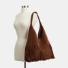 imageCoach Brooklyn Shoulder Bag 39 with Fringe Warm Brown Suede