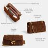 imageCoach Quilted Suede Tabby Shoulder Bag 26 with ChainWarm Brown Suede