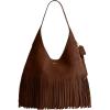 imageCoach Brooklyn Shoulder Bag 39 with Fringe Warm Brown Suede