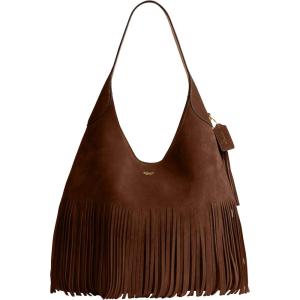 imageCoach Brooklyn Shoulder Bag 39 with Fringe Warm Brown Suede