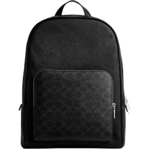 imageCoach Mens Wade Backpack in Crossgrain Leather Maple MediumBlack Signature