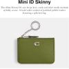 imageCOACH Womens Essential Mini Id Case AccessoryTravelers Card SleevesDark Lime