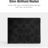 imageCoach Mens Slim Billfold Wallet in Signature Canvas Black