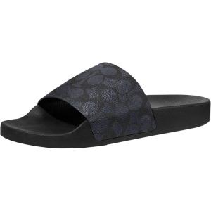 imageCoach Mens Signature Coated Canvas Pool Slide SandalCharcoal Signature
