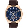 imageCoach Mens Jackson Chronograph Watch 45mm Case Size Genuine Leather Strap Premium Fashion Everyday Wear  Gift for HimBrown  Navy