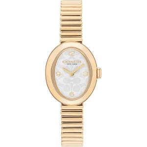 imageCoach Sammy Womens  2H Quartz Watch  Stainless Steel Bracelet  Water Resistant up to 3ATM30 Meters  Gift for Her  Modern Design  Perfect for Everyday Wear  225mmGold Plated  White