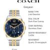 imageCoach Greyson Mens Versatile Watch  Functional Elegance  Stylish Timepiece for Everyday Wear  Water ResistantTwo Tone