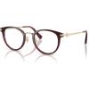 imageCoach Womens HC5133D Round Prescription Eyewear Frames Transparent MauveDemo Lens 49 mm