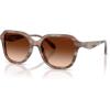 imageCoach Womens Hc8437f Low Bridge Fit Square SunglassesStriated RedwoodMapleBrown Gradient