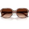 imageCoach Womens Hc8437f Low Bridge Fit Square SunglassesStriated RedwoodMapleBrown Gradient