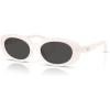 imageCoach Womens Hc8443d Oval SunglassesMilky CloudGrey Solid