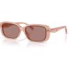 imageCoach Womens Hc8444d Rectangular SunglassesMilky PinkLight Brown Solid