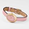imageCoach Womens Sammy Pink Dial Watch with Leather Strap Petite 225mm Oval Case Breast Cancer Awareness Ribbon Premium Fashion