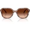imageCoach Womens Hc8437f Low Bridge Fit Square SunglassesStriated RedwoodMapleBrown Gradient