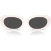 imageCoach Womens Hc8443d Oval SunglassesMilky CloudGrey Solid