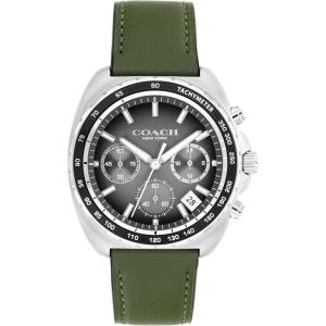 imageCOACH Charter Mens Chronograph Quartz Watch  39 mm Stainless Steel Case  Calfskin Strap  Essential Accessory Gift for Him