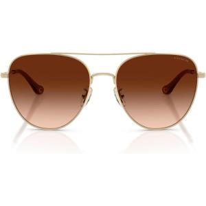 imageCoach Womens Hc7182 SunglassesShiny Light GoldBrown Gradient