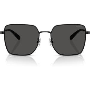 imageCoach Womens Hc7184d Square SunglassesShiny BlackDark GreyGrey Solid