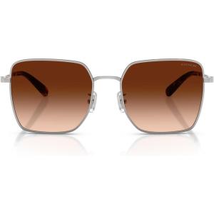 imageCoach Womens Hc7184d Square SunglassesShiny SilverDark TortBrown Gradient