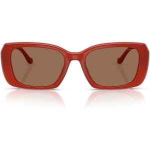 imageCoach Womens Hc8435u Universal Fit Square SunglassesMilky Burnt OrangeBrown Solid