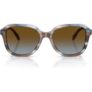 imageCoach Womens Hc8437u Universal Fit SunglassesStriated MapleBlueberryBrown Blue Gradient