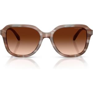 imageCoach Womens Hc8437u Universal Fit SunglassesStriated RedwoodMapleBrown Gradient