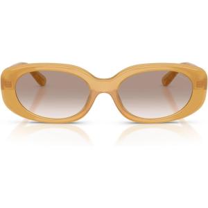imageCoach Womens Hc8443d Oval SunglassesMilky CamelLight Brown Gradient